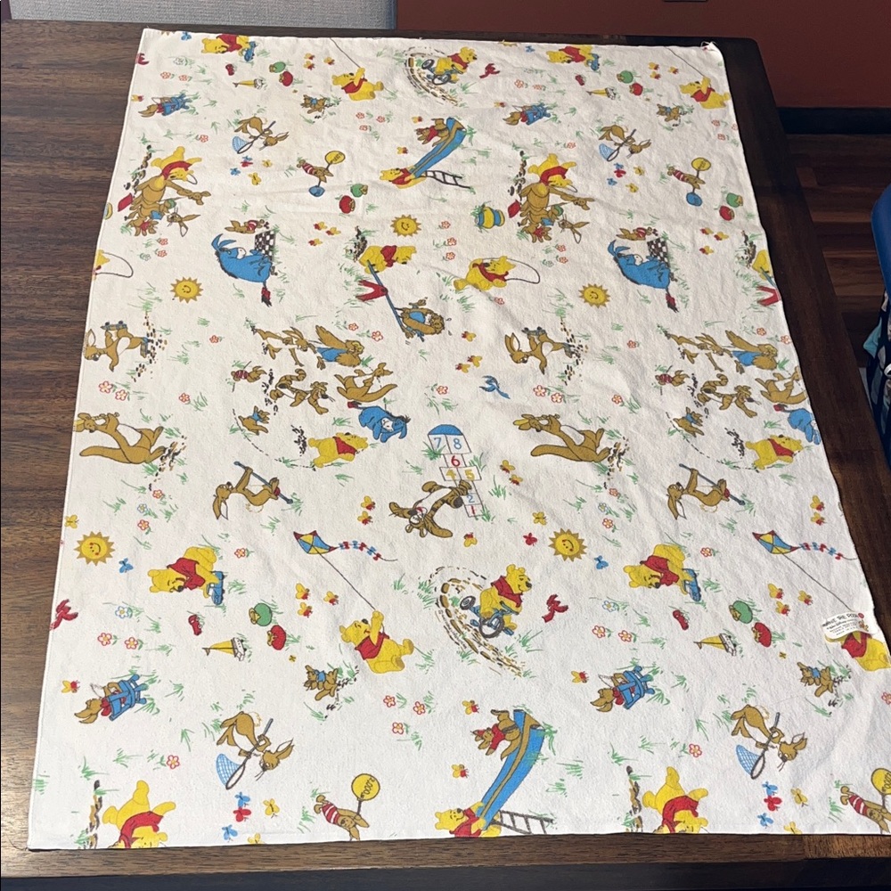 Vintage Disney Winnie The Pooh material - crib top sheet? receiving blanket cute